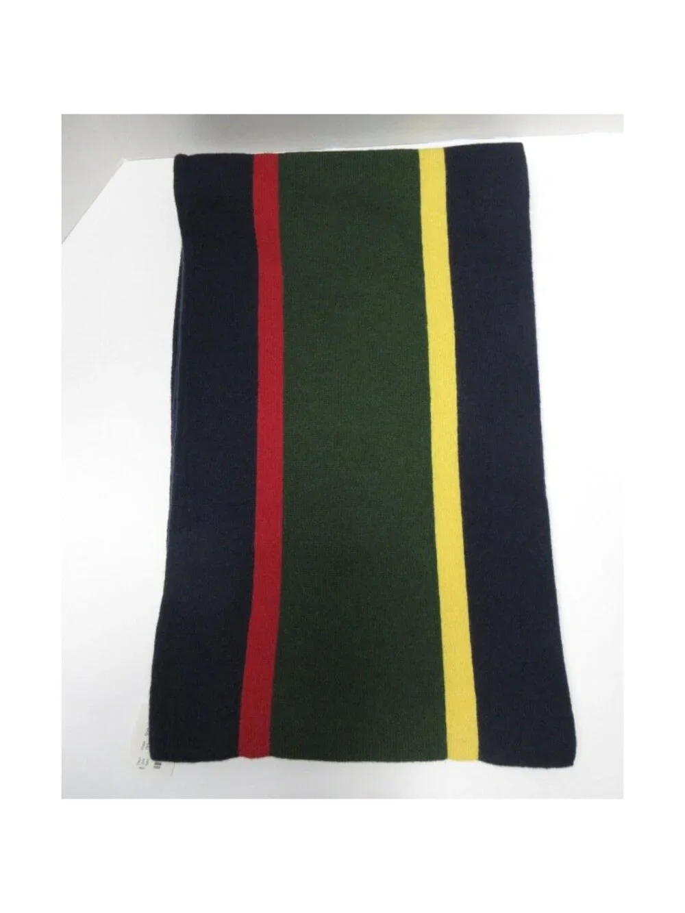 J Crew Scarf One Size Green Wool Cashmere Striped Preppy Winter Y2K NEW